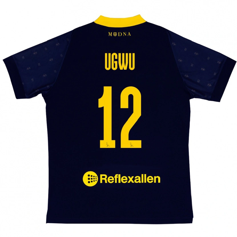 Danxen Homme Maillot Ferdinand Ugwu #12 Marine Jaune Tenues Extérieur 2025/26 T-Shirt