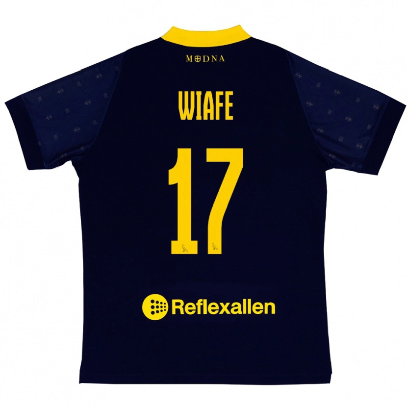 Danxen Homme Maillot Samuel Wiafe #17 Marine Jaune Tenues Extérieur 2025/26 T-Shirt