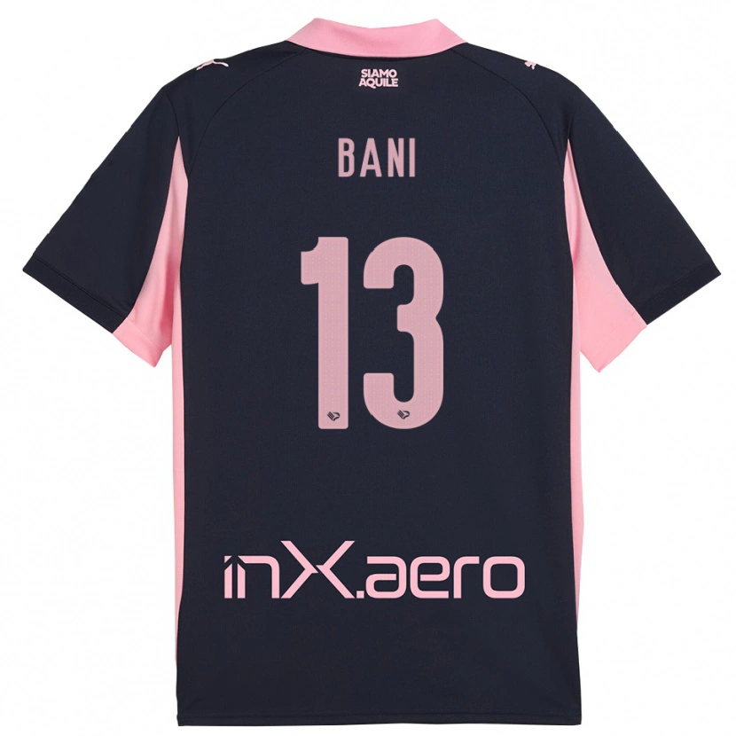 Danxen Homme Maillot Mattia Bani #13 Marine Rose Tenues Extérieur 2025/26 T-Shirt