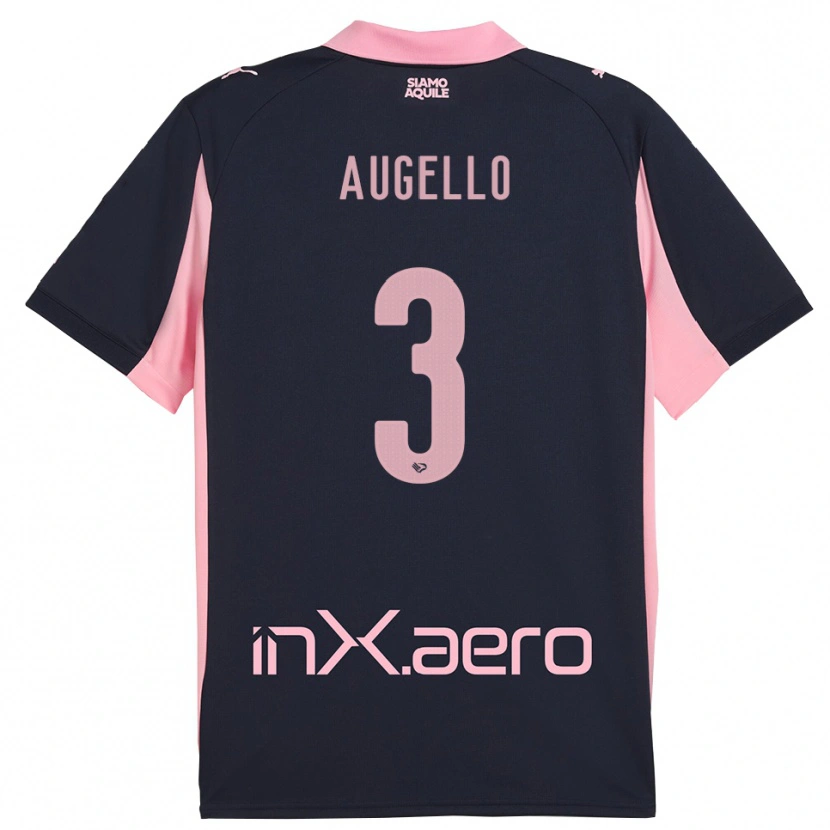 Danxen Homme Maillot Tommaso Augello #3 Marine Rose Tenues Extérieur 2025/26 T-Shirt