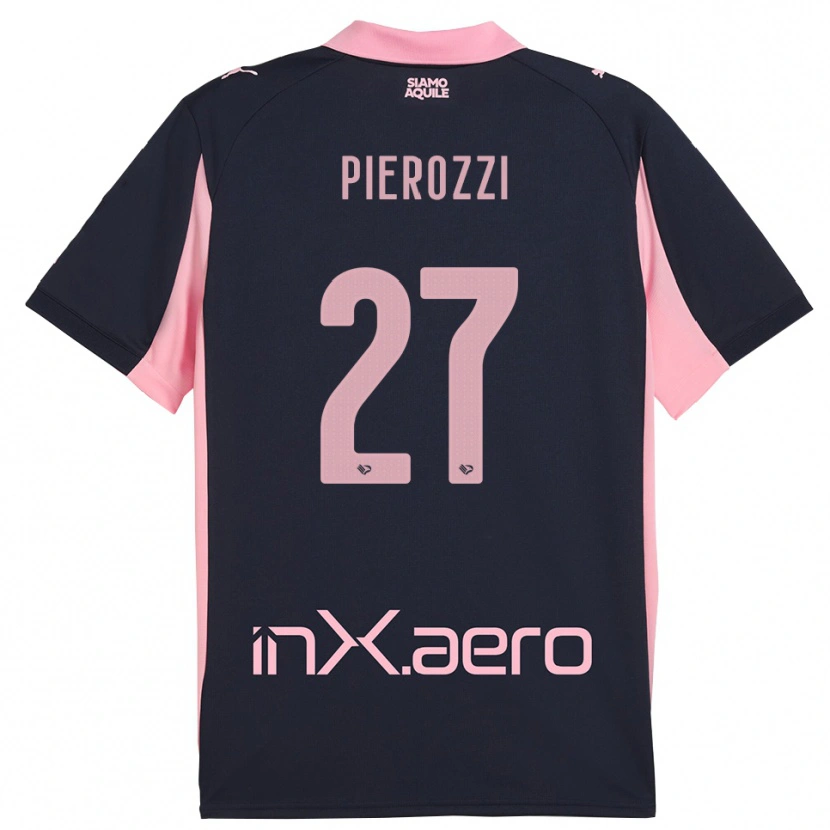 Danxen Homme Maillot Niccolò Pierozzi #27 Marine Rose Tenues Extérieur 2025/26 T-Shirt