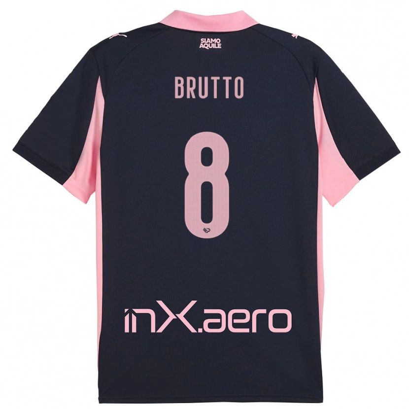 Danxen Homme Maillot Valerio Brutto #8 Marine Rose Tenues Extérieur 2025/26 T-Shirt