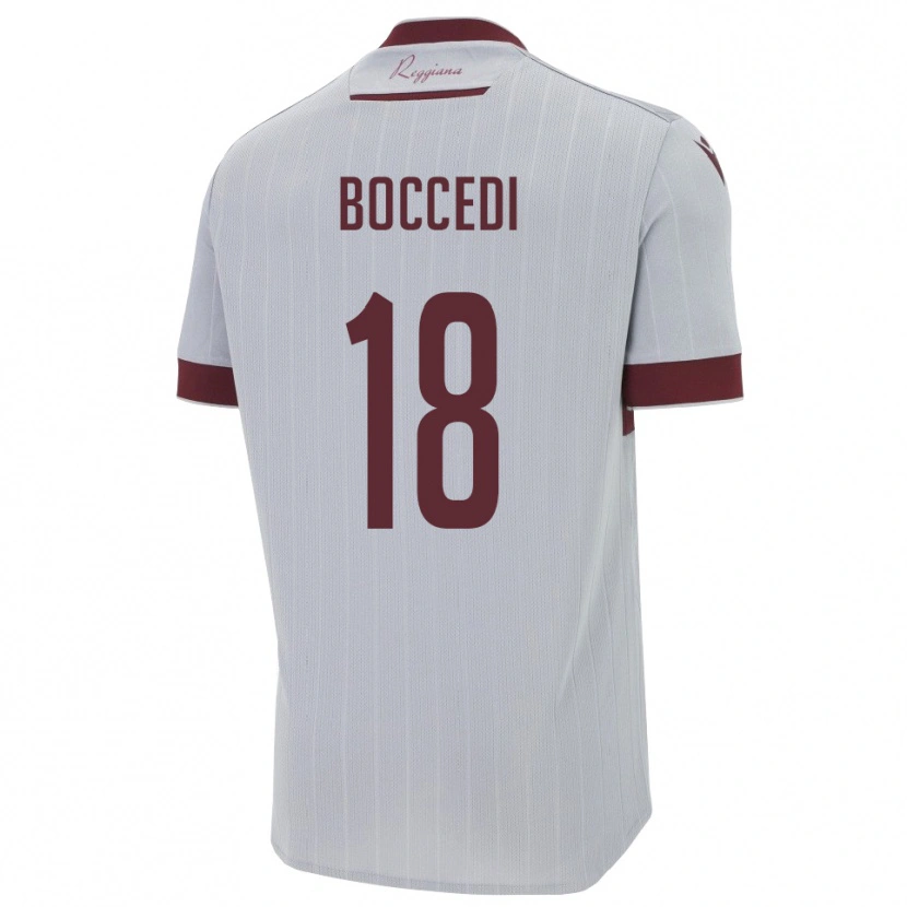 Danxen Homme Maillot Alessandro Boccedi #18 Bourgogne Blanc Tenues Extérieur 2025/26 T-Shirt