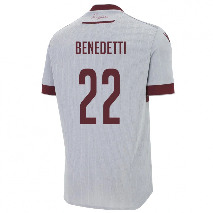 Danxen Homme Maillot Samuele Benedetti #22 Bourgogne Blanc Tenues Extérieur 2025/26 T-Shirt