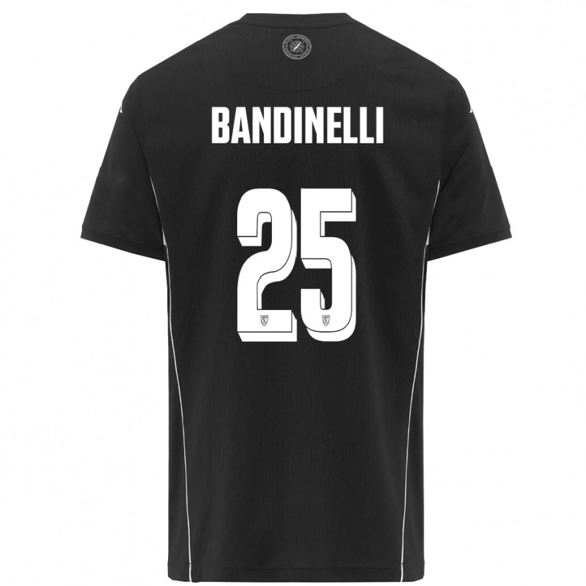 Danxen Homme Maillot Filippo Bandinelli #25 Noir Blanc Tenues Extérieur 2025/26 T-Shirt