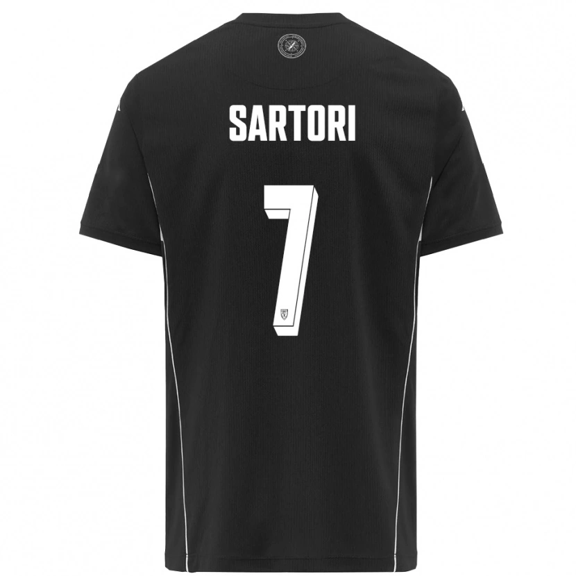 Danxen Homme Maillot Giovanni Sartori #7 Noir Blanc Tenues Extérieur 2025/26 T-Shirt