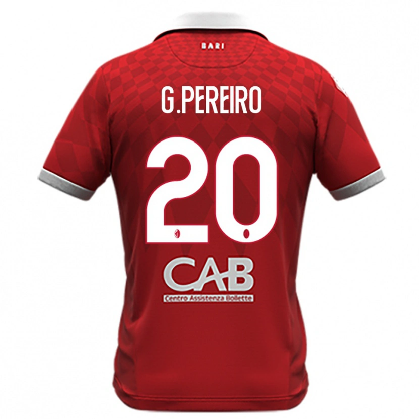Danxen Homme Maillot Gastón Pereiro #20 Rouge Blanc Tenues Extérieur 2025/26 T-Shirt