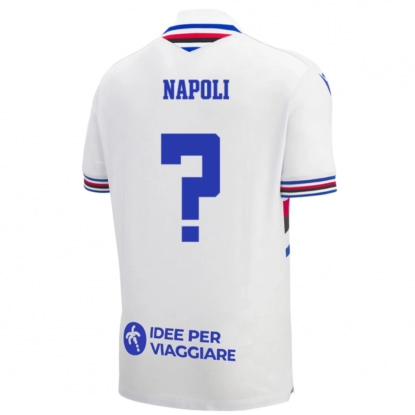 Danxen Homme Maillot Pietro Napoli #0 Blanc Bleu Rouge Tenues Extérieur 2025/26 T-Shirt