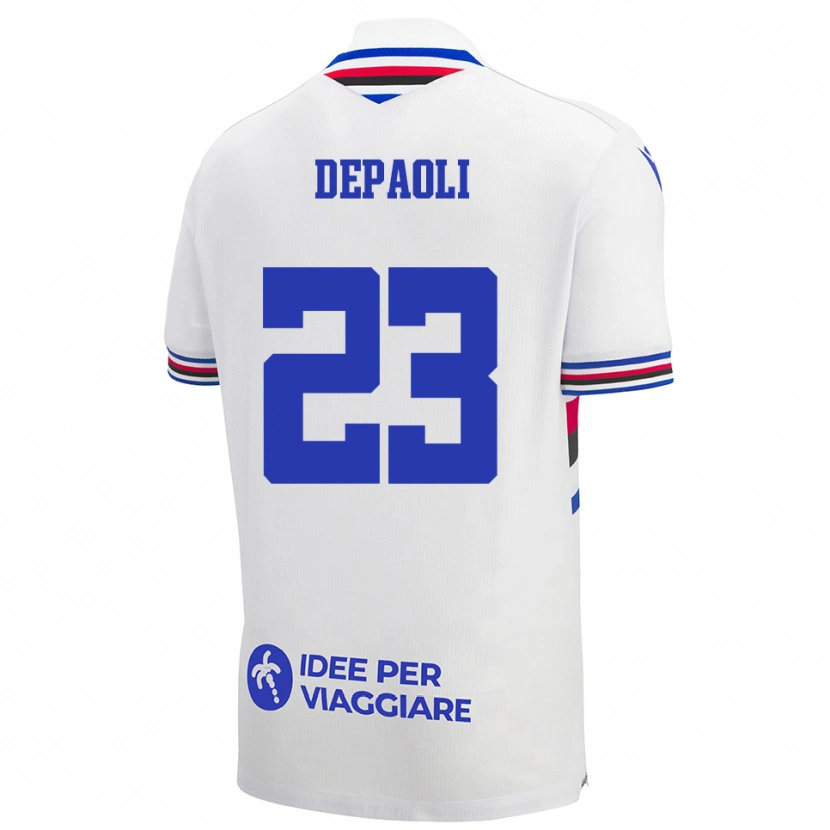 Danxen Homme Maillot Fabio Depaoli #23 Blanc Bleu Rouge Tenues Extérieur 2025/26 T-Shirt