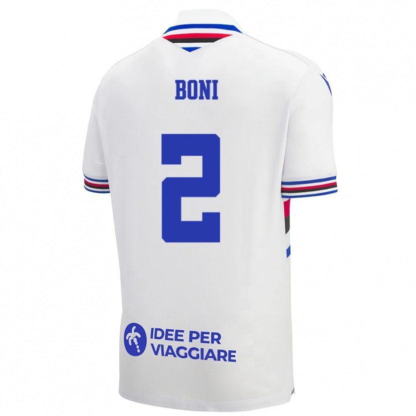 Danxen Homme Maillot Dennis Boni #2 Blanc Bleu Rouge Tenues Extérieur 2025/26 T-Shirt