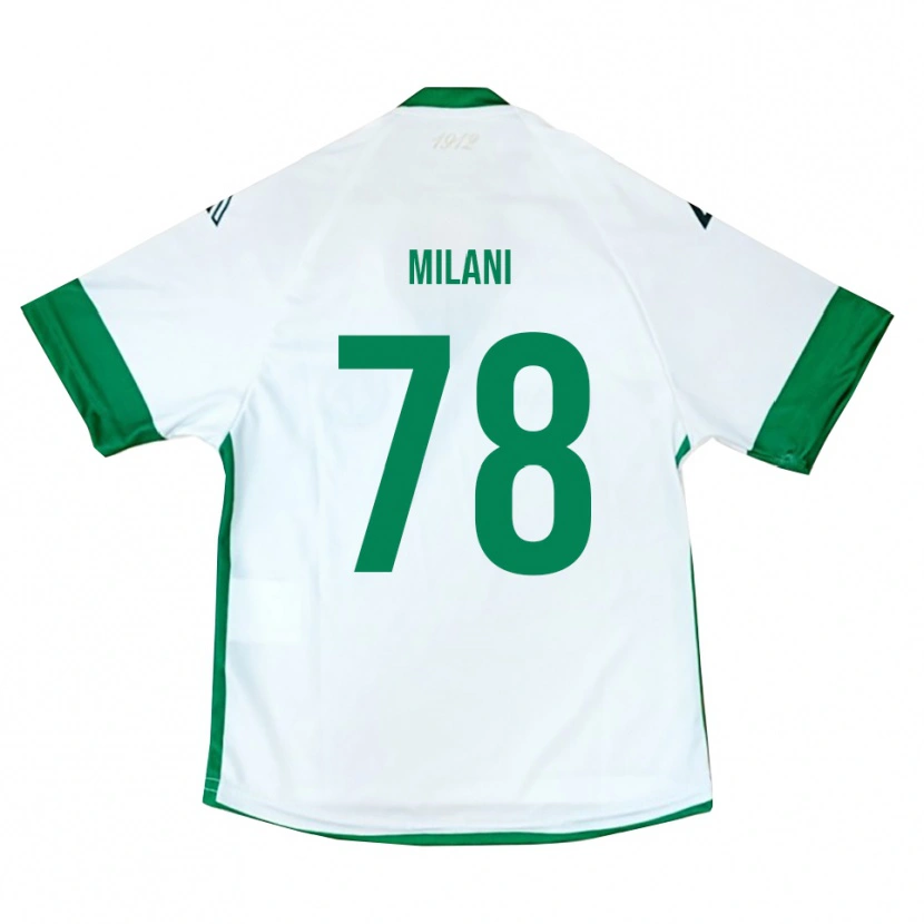 Danxen Homme Maillot Alessandro Milani #78 Blanc Vert Bleu Tenues Extérieur 2025/26 T-Shirt