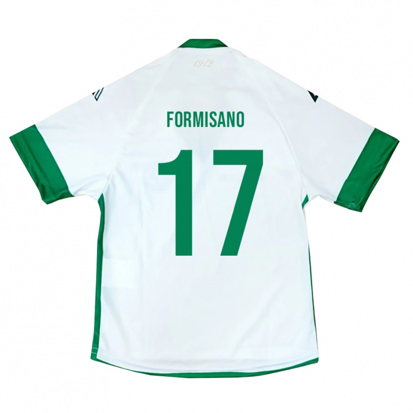 Danxen Homme Maillot Pasquale Formisano #17 Blanc Vert Bleu Tenues Extérieur 2025/26 T-Shirt