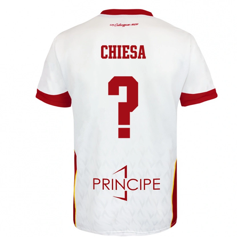 Danxen Homme Maillot Riccardo Chiesa #0 Blanc Rouge Tenues Extérieur 2025/26 T-Shirt