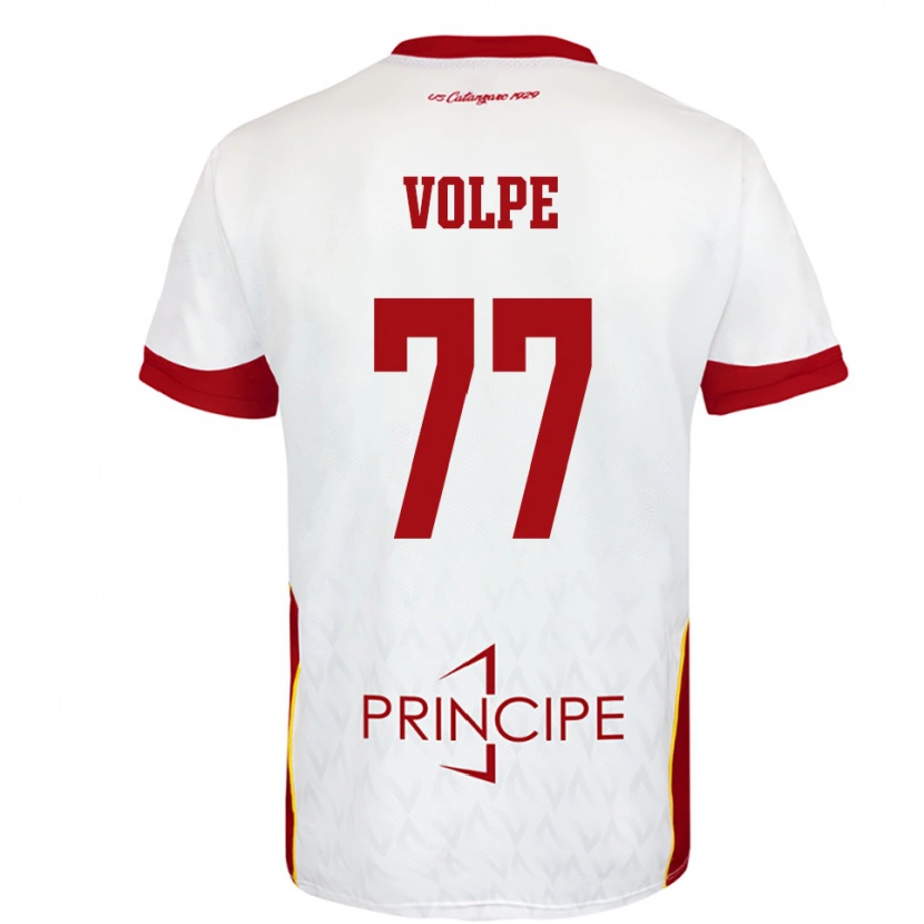 Danxen Homme Maillot Giovanni Volpe #77 Blanc Rouge Tenues Extérieur 2025/26 T-Shirt