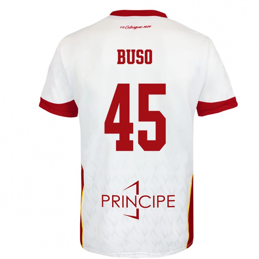 Danxen Homme Maillot Nicolò Buso #45 Blanc Rouge Tenues Extérieur 2025/26 T-Shirt