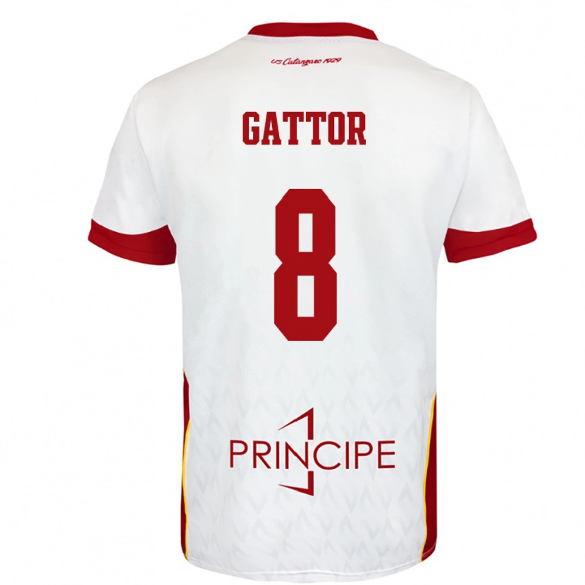 Danxen Homme Maillot Gianluca Gattor #8 Blanc Rouge Tenues Extérieur 2025/26 T-Shirt
