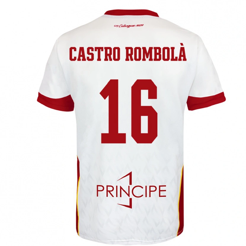 Danxen Homme Maillot Carlo Castro Rombolà #16 Blanc Rouge Tenues Extérieur 2025/26 T-Shirt