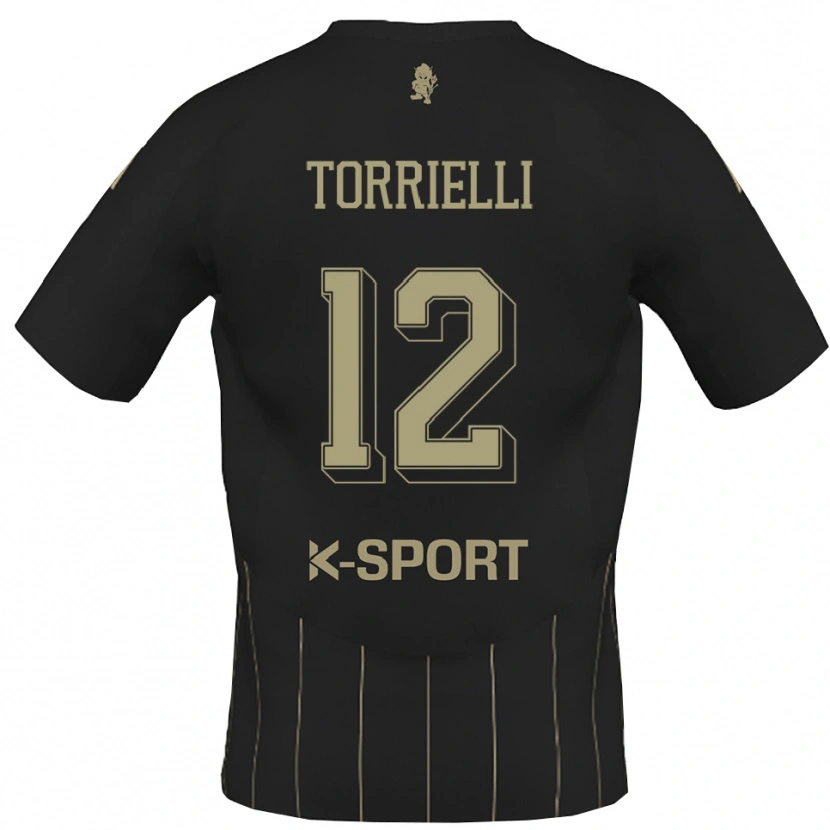 Danxen Homme Maillot Edoardo Torrielli #12 Gris Blanc Tenues Extérieur 2025/26 T-Shirt