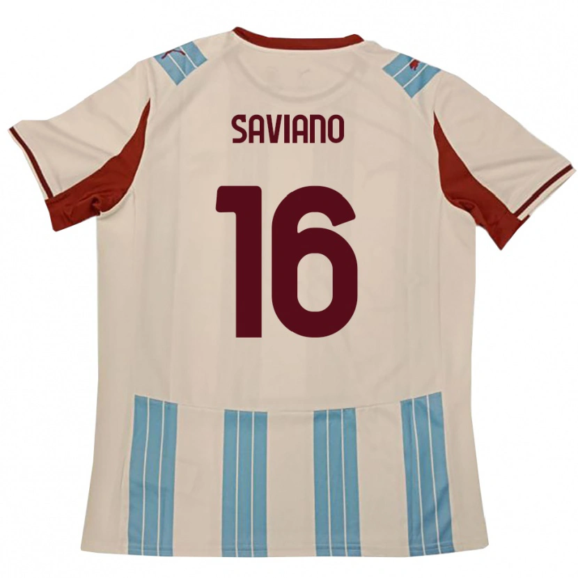 Danxen Homme Maillot Gianpaolo Saviano #16 Bleu Ciel Blanc Tenues Extérieur 2025/26 T-Shirt