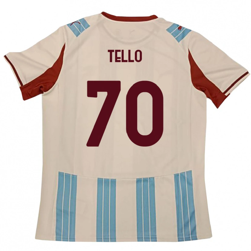 Danxen Homme Maillot Andrés Tello #70 Bleu Ciel Blanc Tenues Extérieur 2025/26 T-Shirt