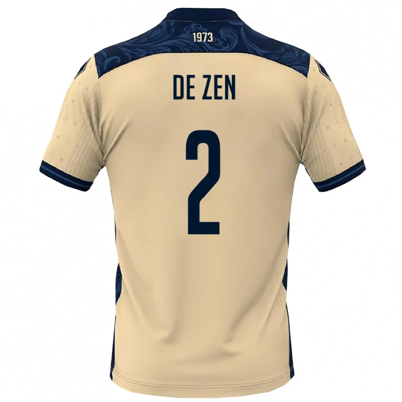 Danxen Homme Maillot Riccardo De Zen #2 Blanc Marine Tenues Extérieur 2025/26 T-Shirt