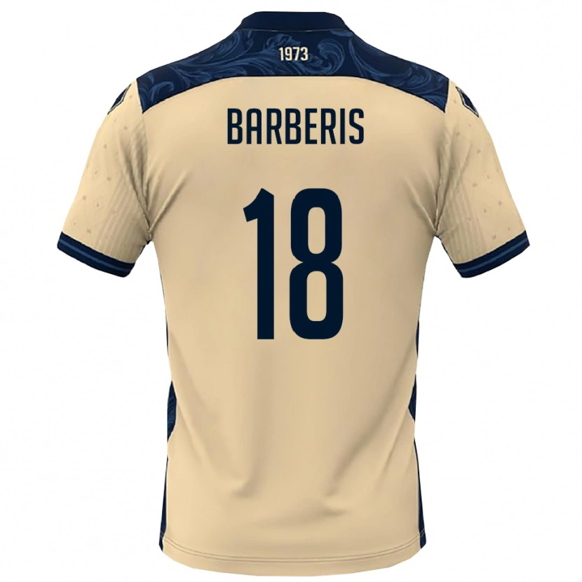 Danxen Homme Maillot Andrea Barberis #18 Blanc Marine Tenues Extérieur 2025/26 T-Shirt