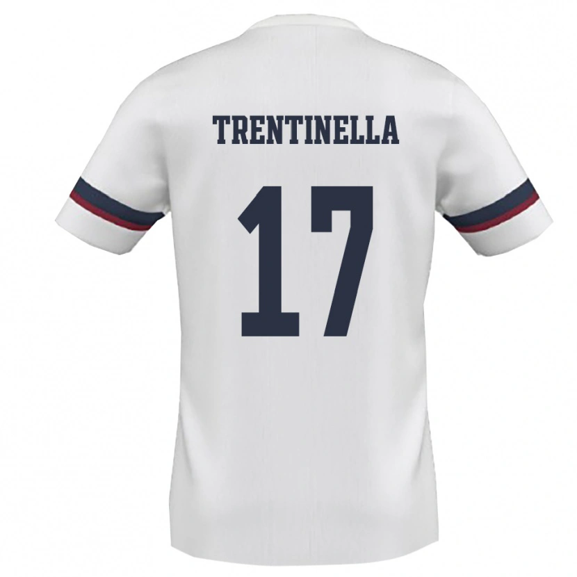 Danxen Homme Maillot Marco Trentinella #17 Blanc Rouge Tenues Extérieur 2025/26 T-Shirt