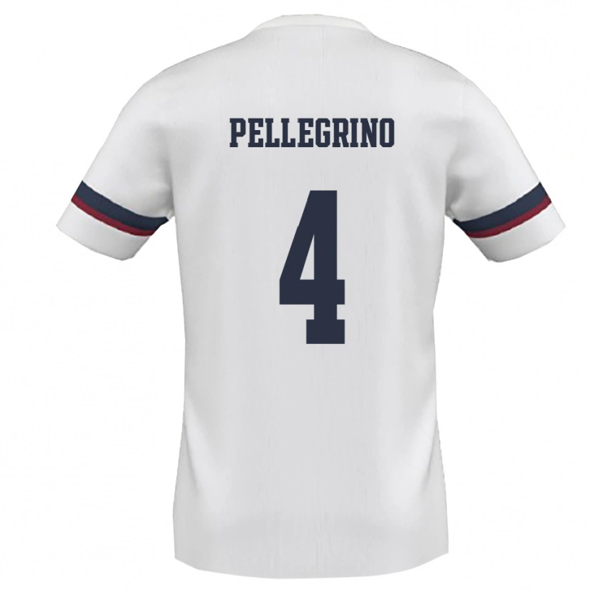 Danxen Homme Maillot Francesco Pellegrino #4 Blanc Rouge Tenues Extérieur 2025/26 T-Shirt