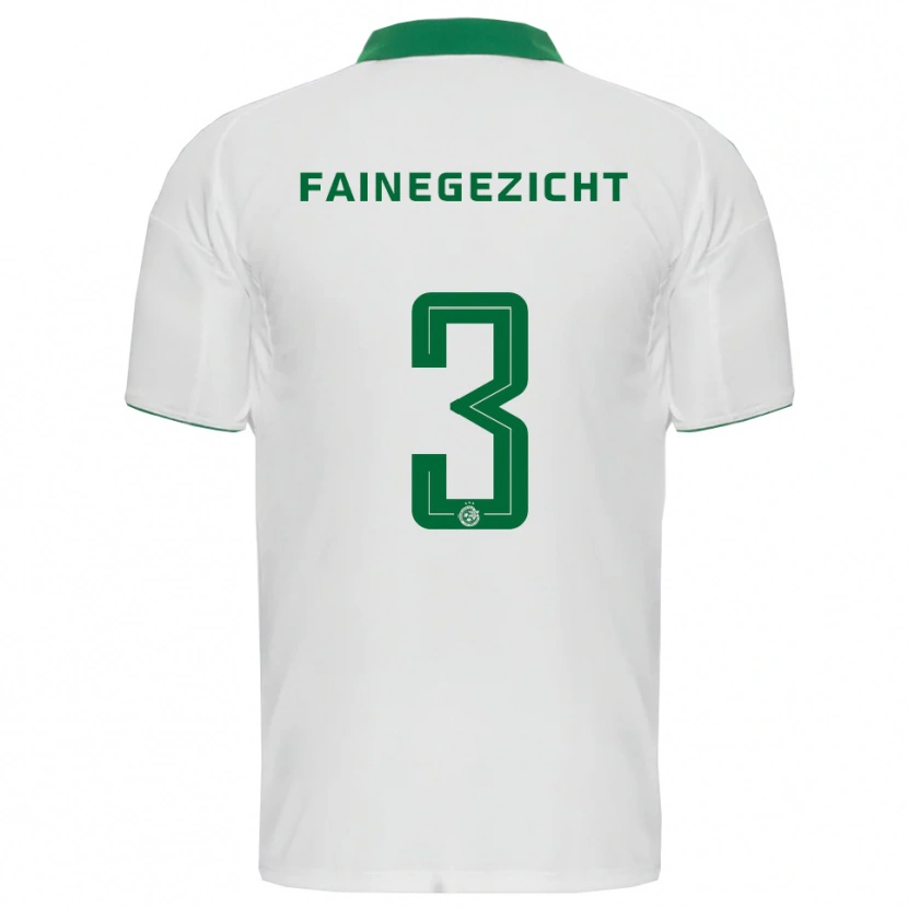 Danxen Homme Maillot Yinon Fainegezicht #3 Blanc Vert Tenues Extérieur 2025/26 T-Shirt