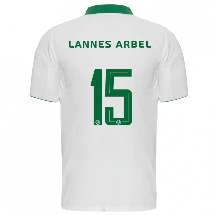 Danxen Homme Maillot Tomer Lannes Arbel #15 Blanc Vert Tenues Extérieur 2025/26 T-Shirt
