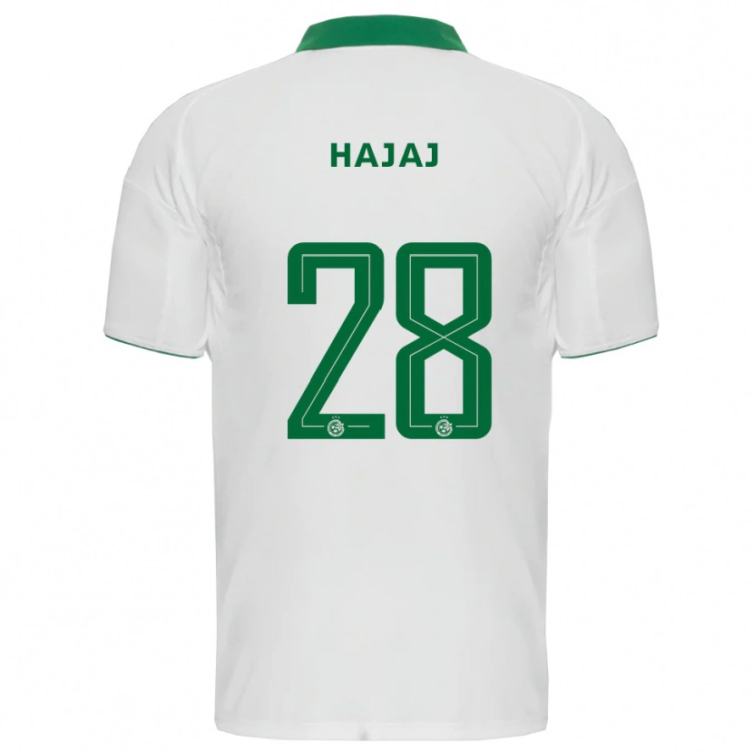 Danxen Homme Maillot Ilay Hajaj #28 Blanc Vert Tenues Extérieur 2025/26 T-Shirt