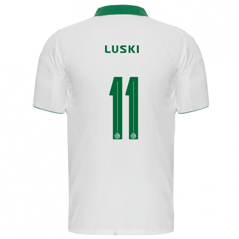 Danxen Homme Maillot Liam Luski #11 Blanc Vert Tenues Extérieur 2025/26 T-Shirt