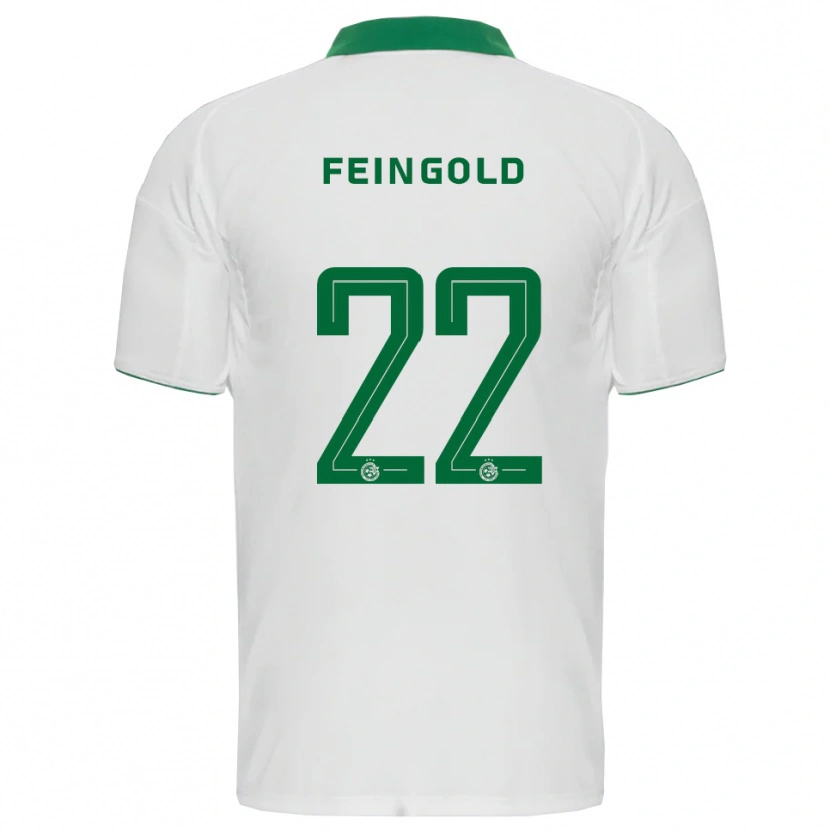 Danxen Homme Maillot Ilay Feingold #22 Blanc Vert Tenues Extérieur 2025/26 T-Shirt