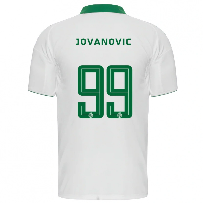 Danxen Homme Maillot Djordje Jovanovic #99 Blanc Vert Tenues Extérieur 2025/26 T-Shirt