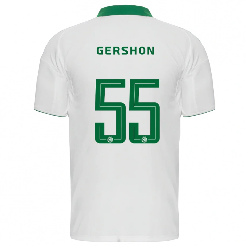 Danxen Homme Maillot Rami Gershon #55 Blanc Vert Tenues Extérieur 2025/26 T-Shirt