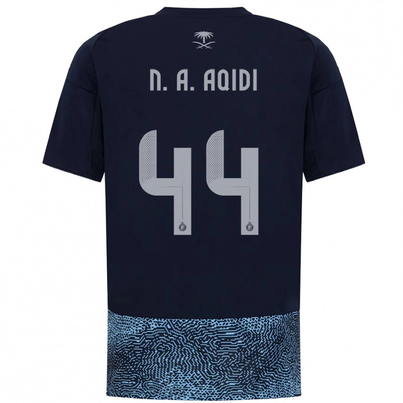 Danxen Homme Maillot Nawaf Al-Aqidi #44 Marine Bleu Ciel Tenues Extérieur 2025/26 T-Shirt