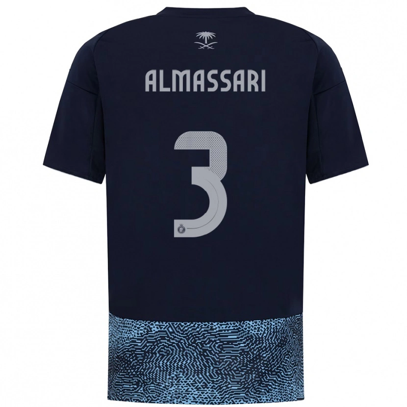 Danxen Homme Maillot Wadha Almassari #3 Marine Bleu Ciel Tenues Extérieur 2025/26 T-Shirt