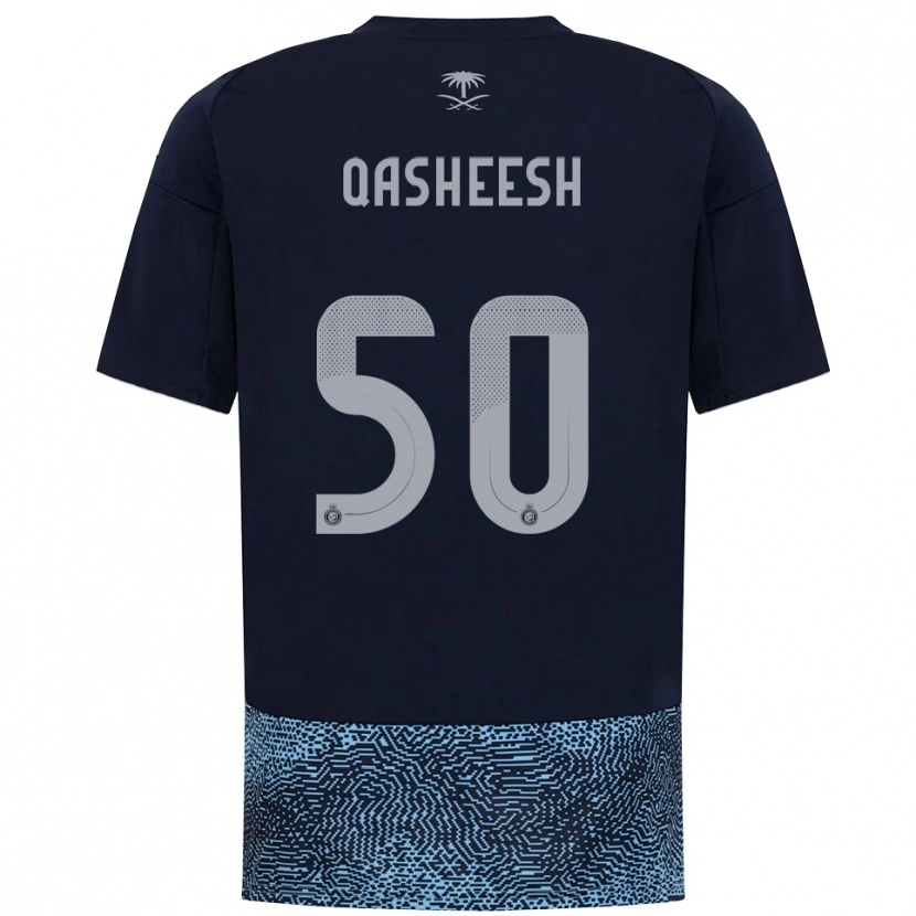 Danxen Homme Maillot Majed Qasheesh #50 Marine Bleu Ciel Tenues Extérieur 2025/26 T-Shirt