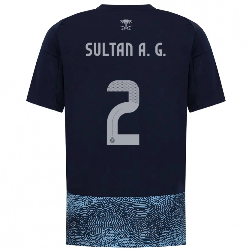 Danxen Homme Maillot Sultan Al-Ghannam #2 Marine Bleu Ciel Tenues Extérieur 2025/26 T-Shirt