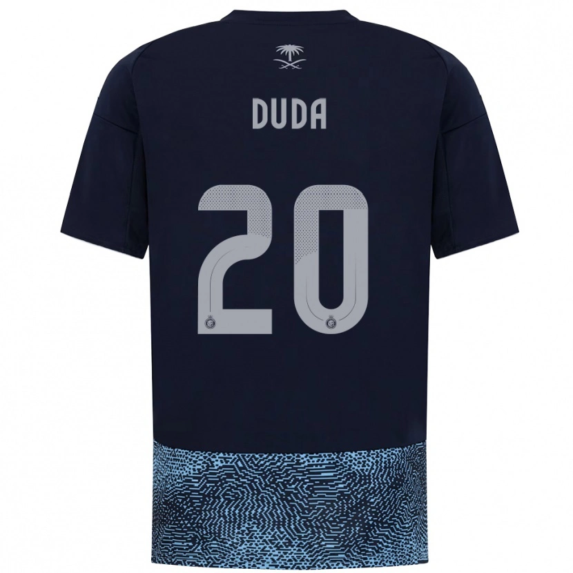 Danxen Homme Maillot Duda Francelino #20 Marine Bleu Ciel Tenues Extérieur 2025/26 T-Shirt
