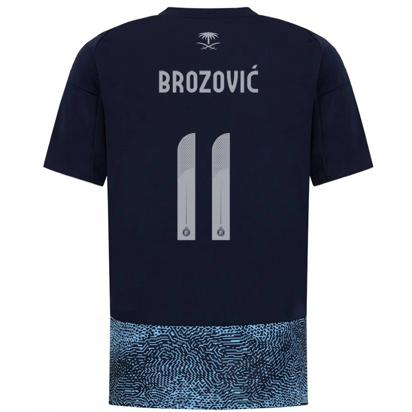 Danxen Homme Maillot Marcelo Brozović #11 Marine Bleu Ciel Tenues Extérieur 2025/26 T-Shirt