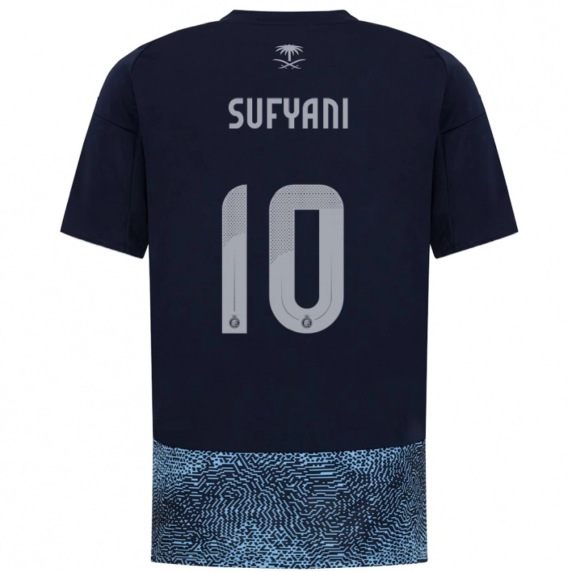 Danxen Homme Maillot Abdulrahman Sufyani #10 Marine Bleu Ciel Tenues Extérieur 2025/26 T-Shirt