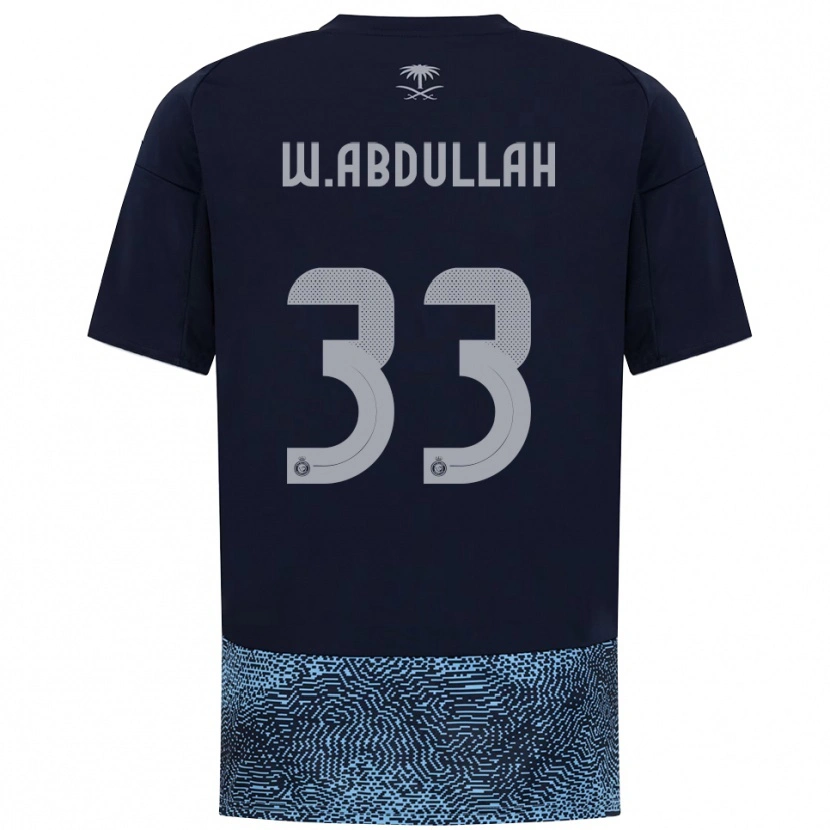 Danxen Homme Maillot Waleed Abdullah #33 Marine Bleu Ciel Tenues Extérieur 2025/26 T-Shirt