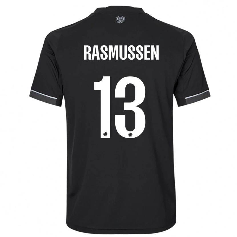 Danxen Homme Maillot Sara Rasmussen #13 Noir Blanc Tenues Extérieur 2025/26 T-Shirt