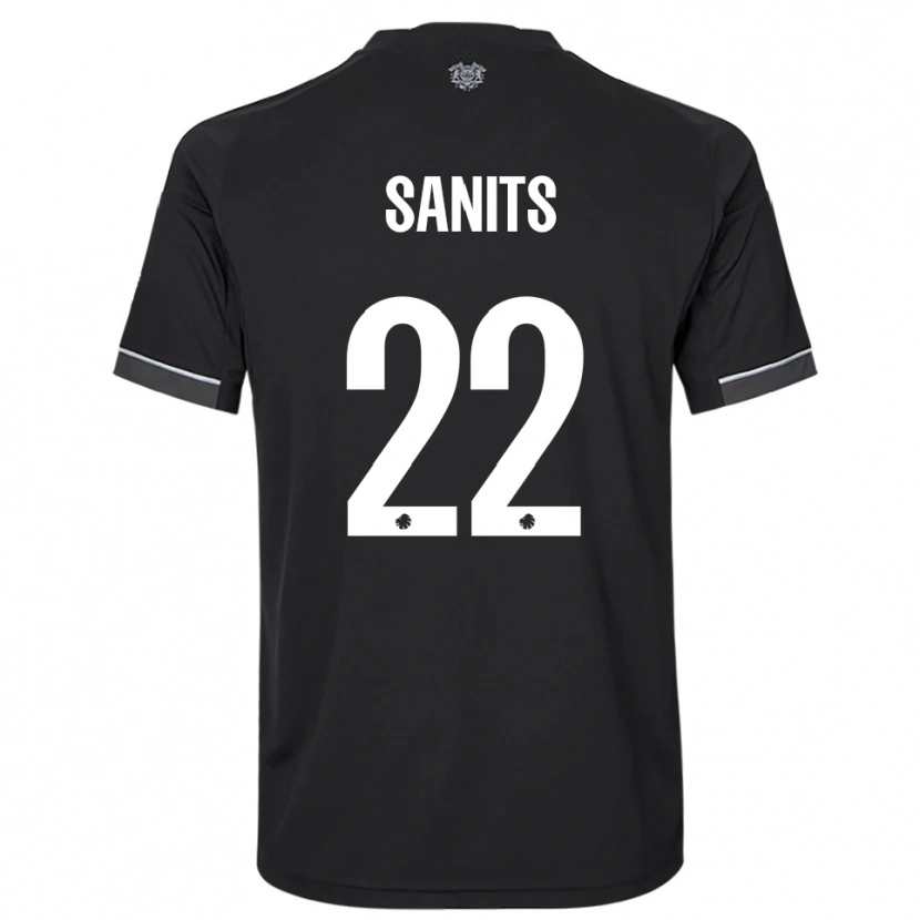 Danxen Homme Maillot Dimitri Sanits #22 Noir Blanc Tenues Extérieur 2025/26 T-Shirt