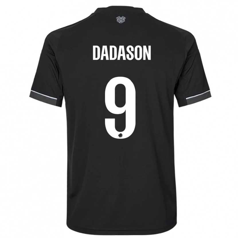 Danxen Homme Maillot Viktor Dadason #9 Noir Blanc Tenues Extérieur 2025/26 T-Shirt