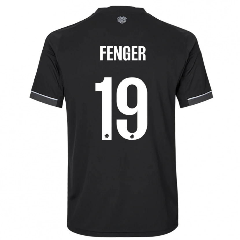 Danxen Homme Maillot Oskar Fenger #19 Noir Blanc Tenues Extérieur 2025/26 T-Shirt