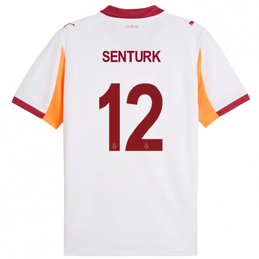 Danxen Homme Maillot Haktan Şentürk #12 Blanc Rouge Tenues Extérieur 2025/26 T-Shirt