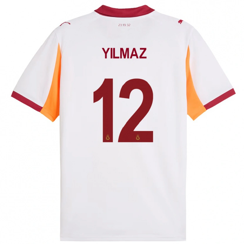 Danxen Homme Maillot Arda Yılmaz #12 Blanc Rouge Tenues Extérieur 2025/26 T-Shirt