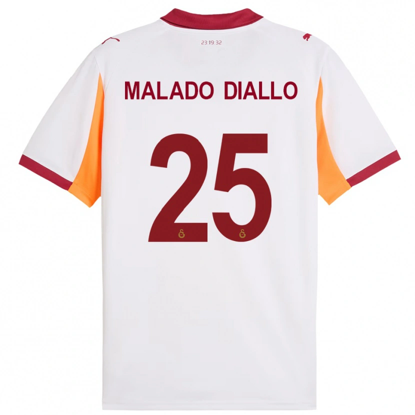 Danxen Homme Maillot Hapsatou Malado Diallo #25 Blanc Rouge Tenues Extérieur 2025/26 T-Shirt